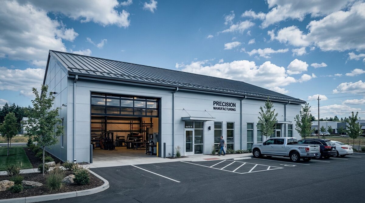 Completed steel building exterior