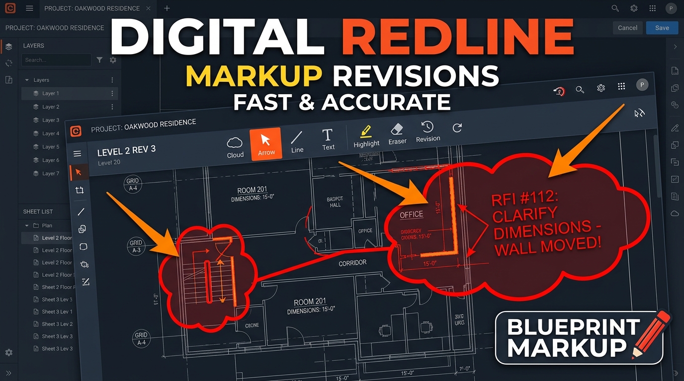 Redline Markup: Digital Construction Markups on Any Drawing